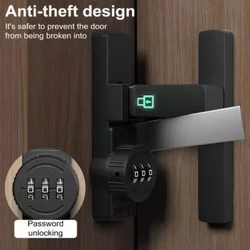 Замок с защелкой и комбинацией, простая установка, 3-значный пароль без перфорации, бесключевой, раздвижной, поворотный на 90/180 градусов, защелка 90 °