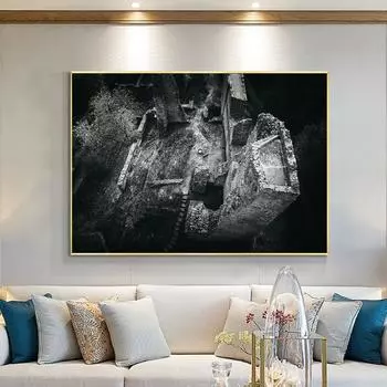 Замок Шенкенберг Швейцарский фото холст печать настенный художественный постер черно-белая реликвия картина для гостиной домашний декор Cuadros 21x30cm No Framed