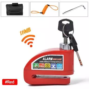 Замок сигнализации для мотоцикла, замок для велосипеда, противоугонные замки с дисковым тормозом, звук 110 дБ, предупреждение, напоминание о безопасности, веревка A