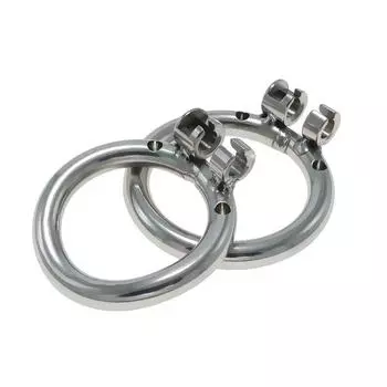 Замок верности из нержавеющей стали с защелкивающимся кольцом, два плоских круглых и овальных, может быть оснащен различными секс-игрушками Headstall SM Oval Snap Ring Inner Diam