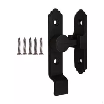 Замок-защелка для амбарной двери, раздвижная, установка на 90°, откидная дверь из цинкового сплава, гардероб black