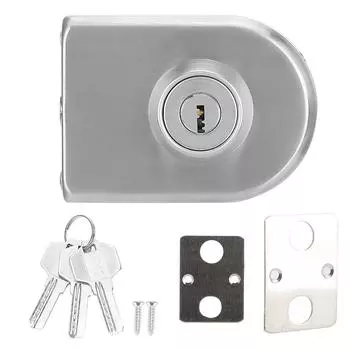 Замок-защелка для одинарной стеклянной двери из нержавеющей стали?Круглый аксессуар для безопасности домашнего офиса