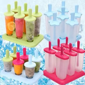 Замороженные палочки Экологичные DIY Мороженое Лоток Лолли Maker Набор Формочек для мороженого Кубики льда Кухонные принадлежности ручной работы Высокое качество Ручная работа 1 красный