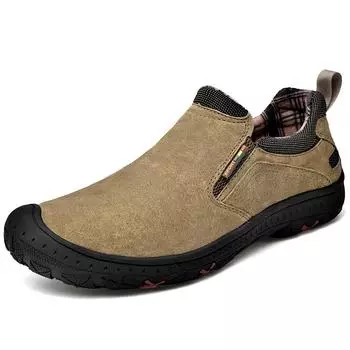 Замшевая кожа повседневная обувь для мужчин слипоны классические походные кроссовки мужская обувь для походов большие размеры 38-48 38 серый