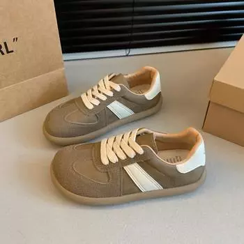 Замшевая кожаная повседневная обувь нескользящая удобная женская обувь для ходьбы дизайнерская женская теннисная универсальная обувь для отдыха и прогулок 35