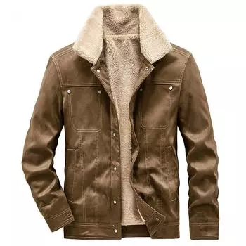 Замшевая куртка мужская осенне-зимняя новая хлопковая одежда мужская рабочая одежда повседневная мужская хлопковая одежда M
