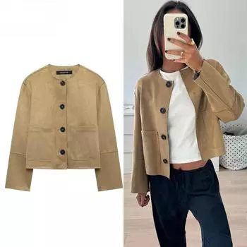 Замшевая куртка женская университетская куртка-бомбер для женщин пальто и куртки женская зимняя куртка с длинным рукавом для женщин S