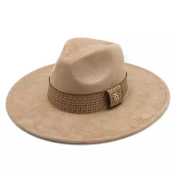 Замшевая мужская и женская ковбойская шляпа в стиле вестерн с большим карнизом, большая шляпа-цилиндр M56-59cm