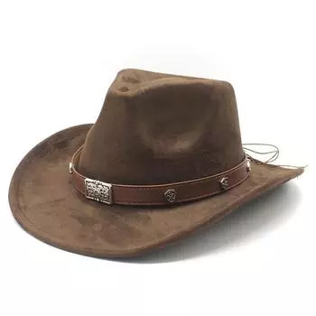 Замшевая мужская и женская шерстяная джинсовая фетровая шляпа Jazz, гофрированная шляпа, тибетская шляпа от солнца и солнцезащитная шляпа M56-59cm