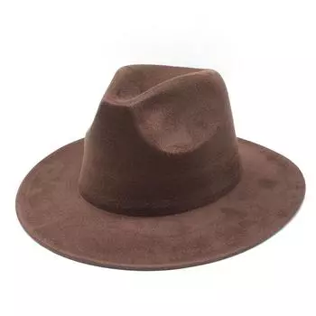 Замшевая мужская женская джазовая шляпа модная винтажная британская фетровая шляпа фетровая цилиндр женская шляпа M56-59cm