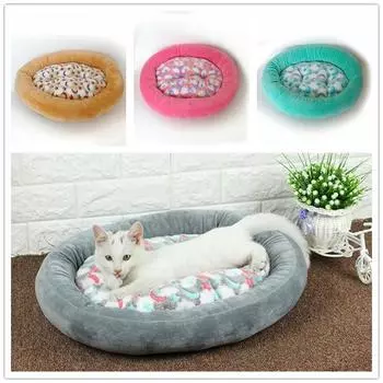 Замшевая овальная будка теплая будка для кошек будка для домашних животных матрас для собак товары для животных S