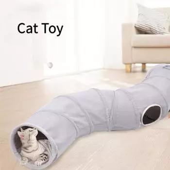 Замшевая S-образная игрушка-тоннель для кошек, складной канал, Self Hi Cat серый