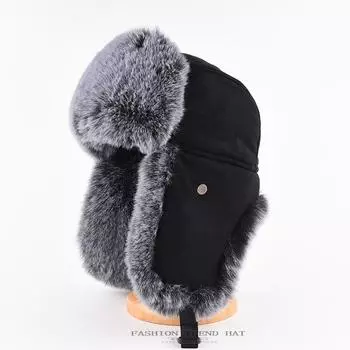 Замшевая шапка Thunderbolt для мужчин, зимняя, мягкая, толстая, теплая, для защиты ушей, женская, для улицы, для езды на велосипеде, хлопковая шапка One Size серый