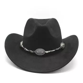 Замшевая шляпа ковбоя с загнутым краем, мужская и женская шляпа для путешествий на открытом воздухе, с закругленными полями, в этническом стиле, фетровая шляпа M56-59cm