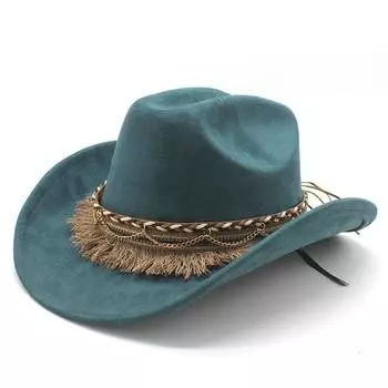 Замшевая шляпа, шерстяная джазовая шляпа, британский цилиндр, розовый топ с надписью «One Word», однотонная ковбойская шляпа в стиле вестерн. M56-59cm