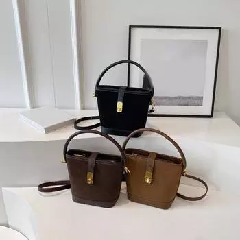 Замшевая сумка через плечо для женщин PU пэчворк сумка ретро сумка через плечо маленькая сумка-ведро тоут роскошный дизайнер