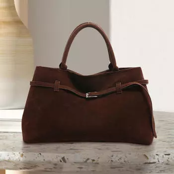 Замшевая сумка, винтажный стиль, большая вместимость, повседневная сумка-тоут, вечерняя женская сумочка