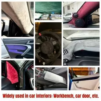 Замшевая ткань, самоклеящаяся кожа для модификации салона автомобиля, дверная панель, верстак, эластичная бархатная ткань, кожаная заплатка для ремонта 20x30cm(7.87x11.8in) бежевый