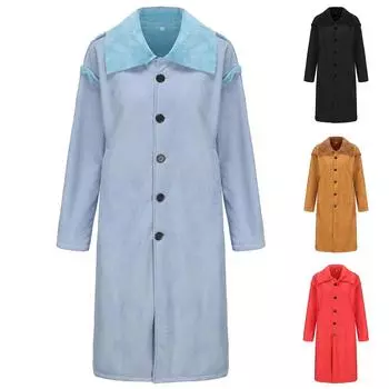 Замшевое флисовое мужское пальто, пальто, одно толстое теплое мужское пальто, кардиган L синий