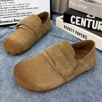 Замшевые балетки Женская обувь Дизайнерская повседневная обувь Кроссовки для бега Спортивная обувь Новый бренд 2024 года Тренд Зима Прогулки Комфорт Femme Chaussures 35 абрикосовый