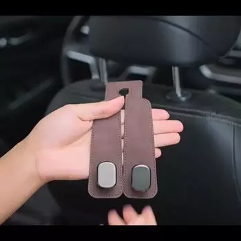 Замшевые двойные крючки, универсальный крючок для спинки автомобильного сиденья, подголовник, сумка, бутылка, вешалка для хранения мелочей, автомобильный органайзер, держатель, крепление, автомобильные аксессуары для интерьера fur чёрный