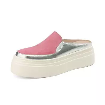 Замшевые летние сабо Krazing Pot, весенне-осенние летние кроссовки на платформе, женская повседневная обувь без шнуровки 35 чёрный