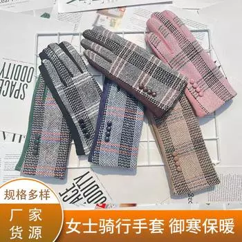 Замшевые перчатки женские маленькие ароматные ветряные для защиты от холода и ветрового стекла сенсорный экран разделенные пальцы велосипедные теплые перчатки One size розовый