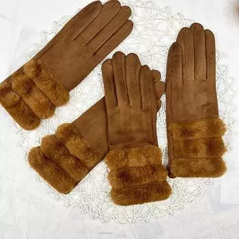 Замшевые перчатки женские осенние велосипедные электромобили холодные утепленные перчатки для улицы