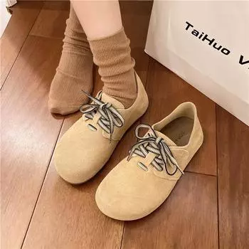 Замшевые туфли на плоской подошве женские кроссовки для бега дизайнерская спортивная обувь осень женская удобная повседневная обувь новинка 2024 года на шнуровке для ходьбы Chauccures Femme 35 темные хаки