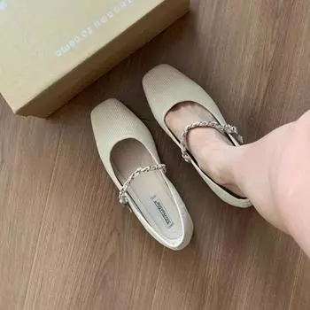 Замшевые туфли на плоской подошве, женские туфли, новинка весны и осени 2024 года, французские вечерние туфли Мэри Джейн на мягкой подошве 35 розовый