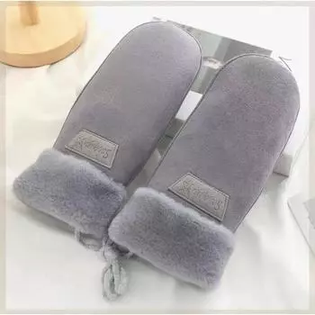 Замшевые варежки без пальцев специально разработаны для женщин, чтобы согревать в ветреную и холодную зиму. Плюс бархатные варежки без пальцев с подвесом на шею. One Size