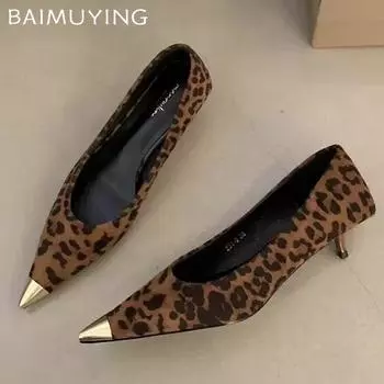 Замшевые женские туфли на низком каблуке, сексуальные туфли с острым носком на среднем каблуке, дизайнерские туфли-лодочки 2025 года, трендовая зимняя мода, вечерние платья, новые женские туфли 35 чёрный