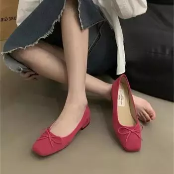 Замшевые женские туфли в стиле ретро, элегантные туфли с неглубоким квадратным носком, новые платья, туфли-лодочки, элегантные однотонные мокасины на низком массивном каблуке 35 коричневый