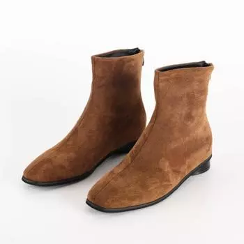 Замшевые женские зимние ботильоны с квадратным носком и низким каблуком. Зимняя тенденция 2025 года. Новые дизайнерские вечерние туфли в стиле «Челси». Уютные ботинки-ботинки Mujer. 35 чёрный