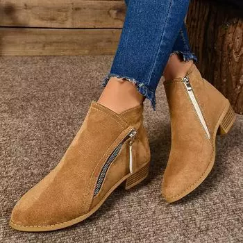 Замшевые зимние ботильоны для женщин, дизайнерские массивные туфли в стиле ретро, зимняя классика, чесаные ботинки, новые трендовые гладиаторские ботинки для женщин 36