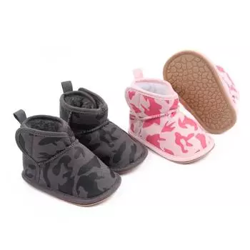 Замшевые зимние сапоги для младенцев, зимняя обувь для маленьких мальчиков и девочек, милые флисовые сапоги на мягкой подошве для первых ходунков, пушистые сапоги для новорожденных, От 0 до 15 месяцев L