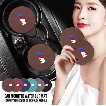 Замшевый автомобильный нескользящий теплоизоляционный коврик для стакана с водой, декоративная подставка для воды для BMW M E46 E90 E60 F10 F30 F20 E39 E36 X5 E70 F25 F15 1Pcs