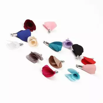 Замшевый цветок с кисточкой, подвеска-подвеска для DIY, украшение для свадебного платья, аксессуары для шитья штор 10pcs