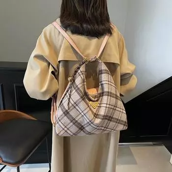 Замшевый рюкзак для женщин, новогодняя сумка Tide Premium, большая вместительная сумка через плечо, сумка подмышкой розовый