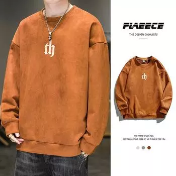 Замшевый свитер мужской весенний гонконгский стиль трендовый бренд Ins свободный и универсальный повседневный топ-тренд для пар M