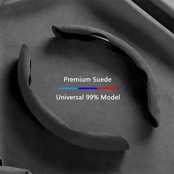 Замшевый универсальный 38 см чехол для усилителя рулевого колеса автомобиля нескользящий защитный чехол для салона автомобиля декоративные аксессуары - коричневый красный