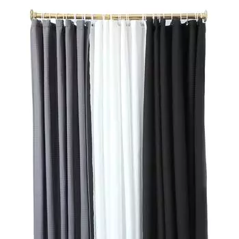 Занавеска для душа 6 x 6 футов с 12 металлическими люверсами и крючками, сплошные занавески для ванны, водонепроницаемая ванная комната белый