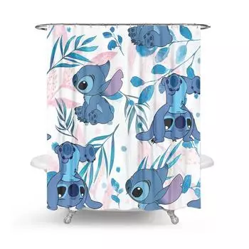 Занавеска для душа из набивной ткани с крючками Эксклюзивные декоративные аксессуары для ванной комнаты Водонепроницаемая занавеска для душа с люверсами Набор для ванной комнаты One Size