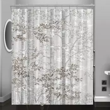 Занавеска для душа с цифровым принтом в виде дерева, украшение для ванной комнаты, домашний декор, бесплатные крючки 180*180cm