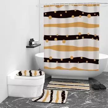 Занавеска для душа в пунктирную полоску с цифровой печатью, блокирующая водонепроницаемую занавеску для ванной комнаты W90cm*L180cm