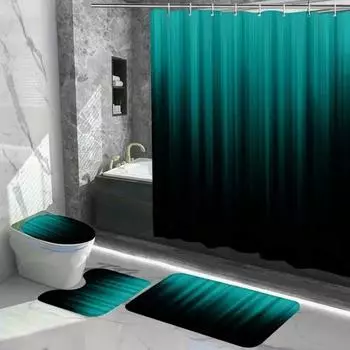 Занавеска для душа в ванной комнате с комплектом напольных ковриков Износостойкая, быстросохнущая, моющаяся, не выцветающая, простая установка, крышка для унитаза, декор коврика для ванной красный