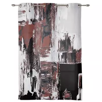 Занавеска для спальни и кухни, абстрактные цветные акварельные краски, оконные шторы, шторы для гостиной, декоративные предметы 135W x 60H(cm) x1