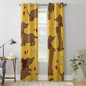 Занавеска для таксы для гостиной, спальни, украшения, роскошные кухонные шторы с балдахином 135W x 60H(cm) x1