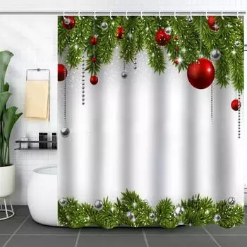 Занавеска для ванной комнаты, полиэстер, цифровая печать, водонепроницаемая занавеска для душа, рождественская серия, перегородка для ванной комнаты 150x180cm