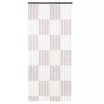 Занавеска из бусин в клетку Navaris для дверного проема, занавеска из бусин, безопасная и простая, идеально подходит для уединения, занавеска от мух из бусин для двери, бамбуковая бохо-ширма для